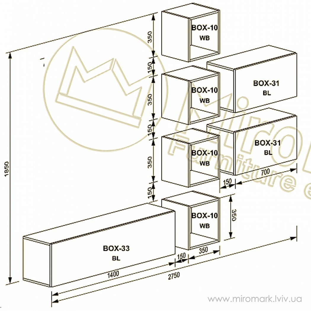 Гостиная Box вариант V-2-1 Гостиная Box вариант V-2-1